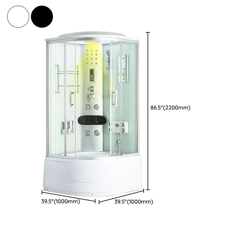 Round Shower Stall Double Sliding Shower Stall Parelmoer Base and Rain Shower 35
