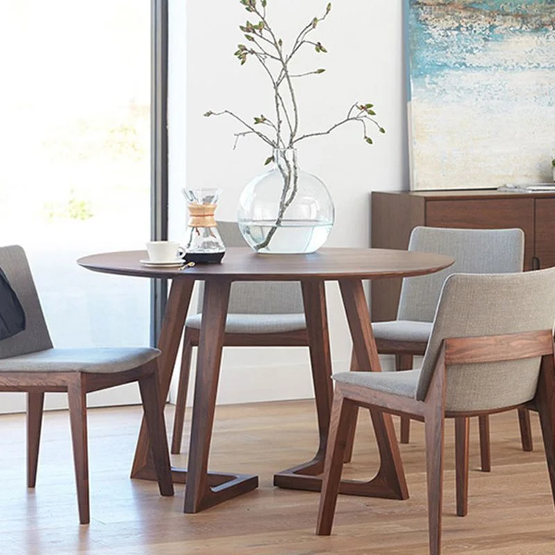 Round Tweevoudig Pedestal Dining Site Table Contemporary Style Dinette Table 31