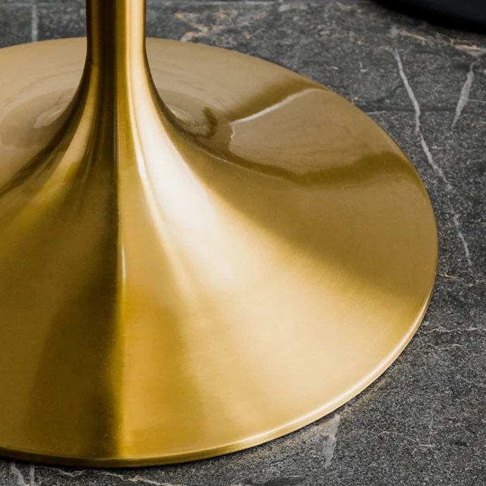 Round Two-Color Dining Table Sintered Stone Table Glam Tulip Base 31