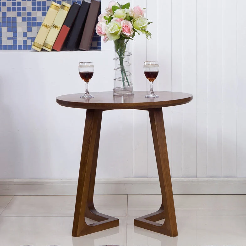 Round Wood Color Dining Table Ash Stevig Wood Table Modern Double Pedestal 23
