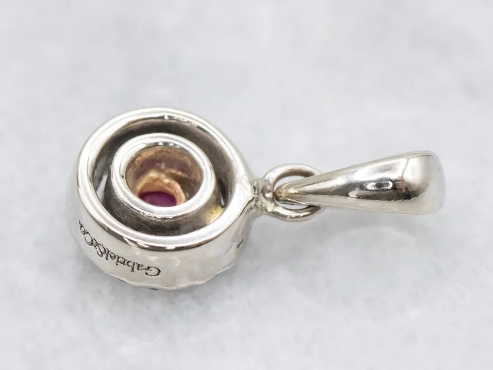 Ruby Diamond Tweemaal Halo Pendant