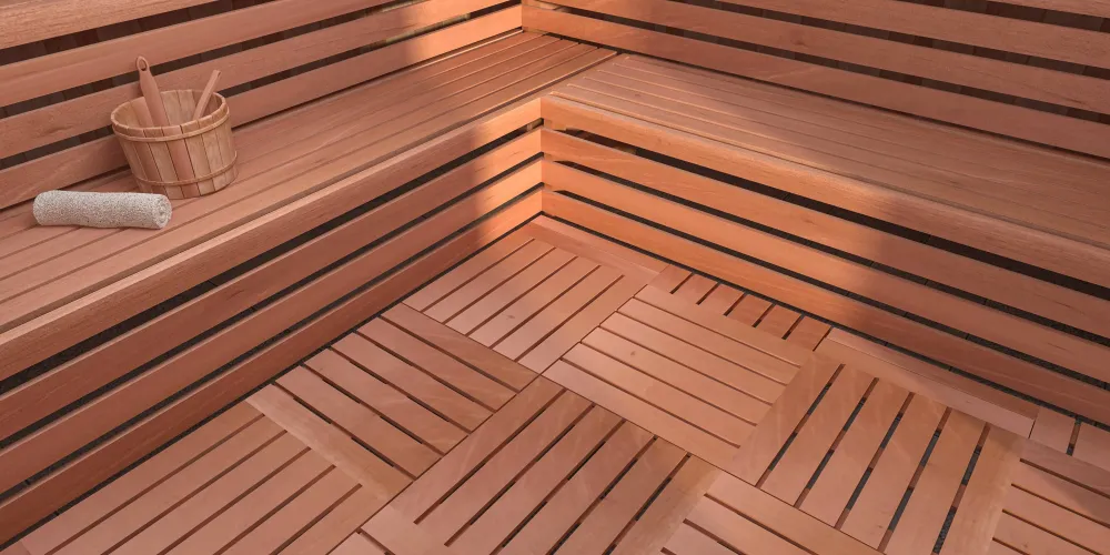 Scandia Rood Cedar 2'x2' Duckboard Sauna Flooring