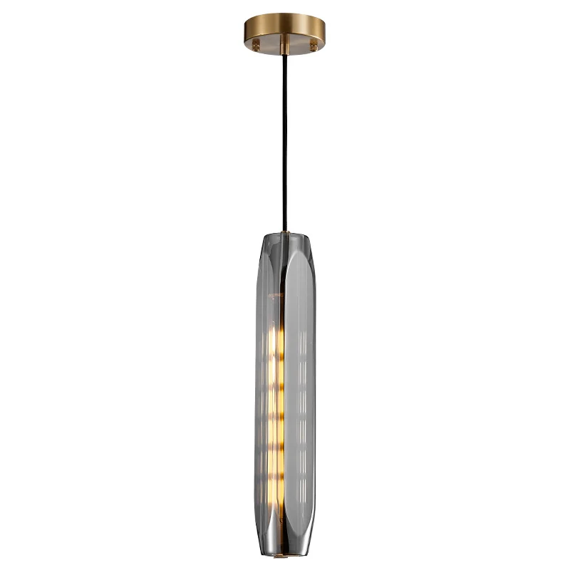 Schaduwrijke hanglamp Eenvoud Kristalblok 1-lichts messing plafondlamp
