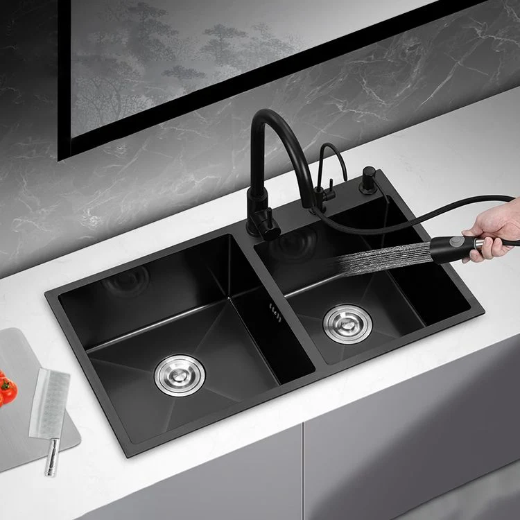 Scratch Resistant Kitchen Sink Corrosiebestendig Steel Double Sink Black Undermount Kitchen Sink 27l