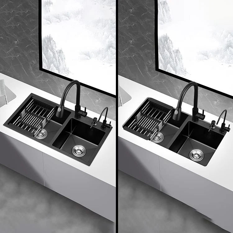 Scratch Resistant Kitchen Sink Corrosiebestendig Steel Double Sink Black Undermount Kitchen Sink 27l