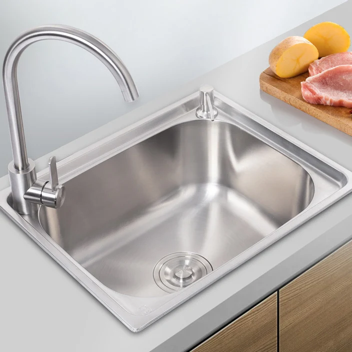 Scratchproof Kitchen Sink Roestvrij staal Steel 1 Holes Drop- Kitchen Sink Only 201