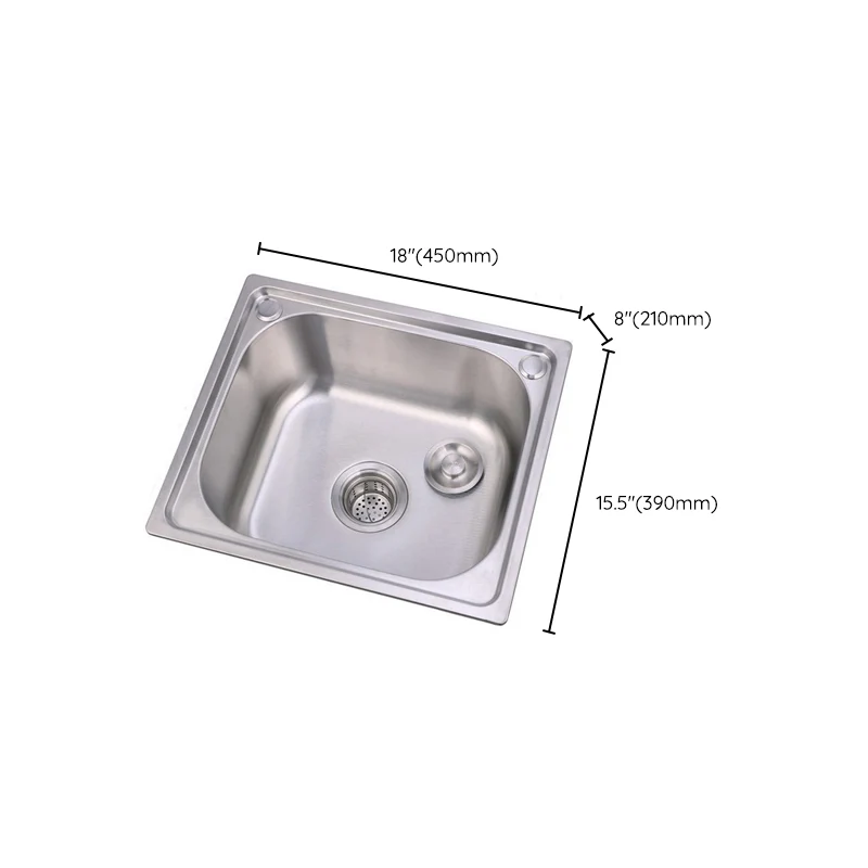 Scratchproof Kitchen Sink Roestvrij staal Steel 1 Holes Drop- Kitchen Sink Only 201