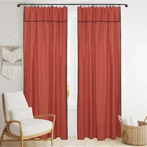 Set van 2 gordijnen van katoen en linnen - 140 x 280 cm - Terracotta - BORINA