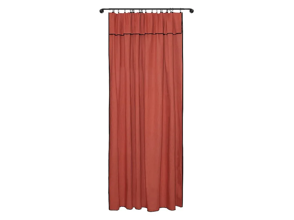 Set van 2 gordijnen van katoen en linnen - 140 x 280 cm - Terracotta - BORINA