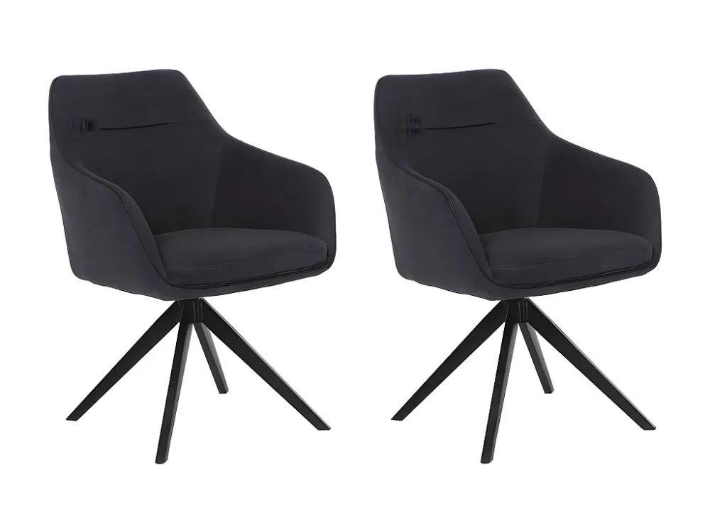Set van 2 stoelen MUSE met armleuningen - Kleur: Grijs