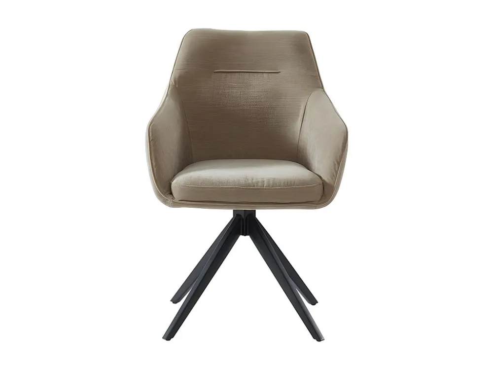 Set van 2 stoelen MUSE - Met armleuningen - Stof - Lichtbruin