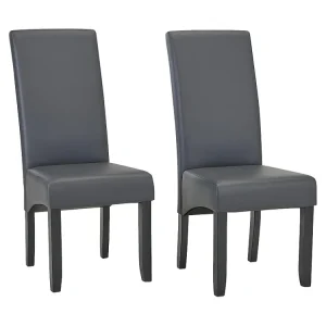 Set van 2 stoelen ROVIGO - Kunstleer - mat grijs