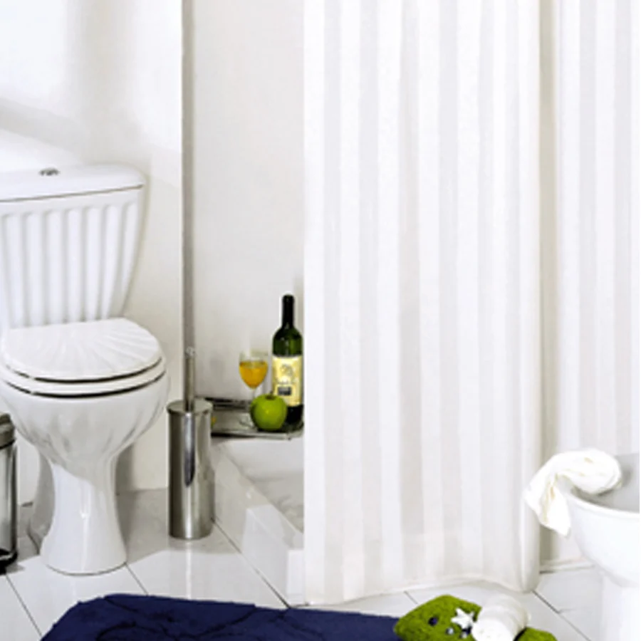 Shower curtain 2 sides fabric. Gestreept pattern Size cm 180x200h