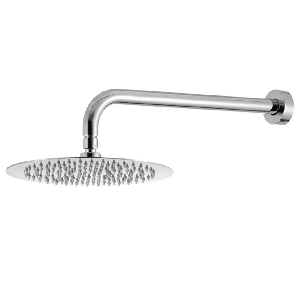 Shower kit one-way built- and 250 mm round chrome-plated messing showerhead Moon