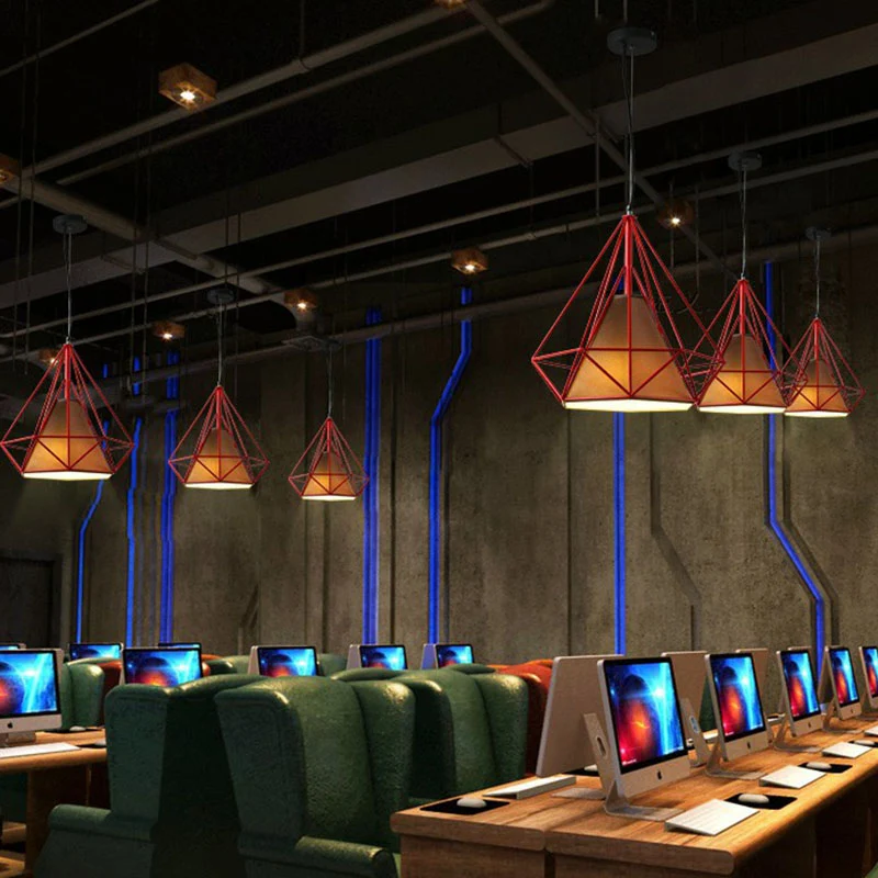 Simplicity Diamond Frame hanglamp 1 lamp ijzeren hanglamp voor restaurant