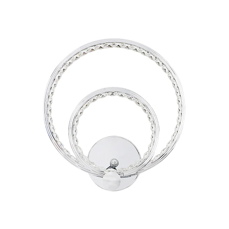 Simplicity LED Wall Mounted Lamp Chrome Dual Rings Wall Lighting Ideas Metaal Shade Warm/White Light Chrome
