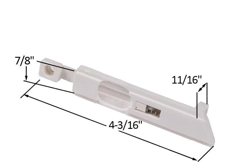 Single Hung Sliding Window 4-3/16" White Hellend Latch - Right