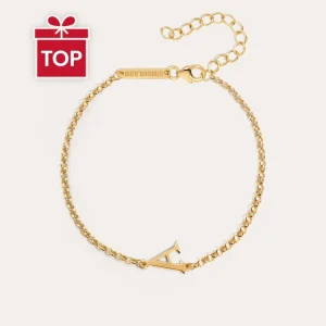 Single Letter Verguld Bracelet
