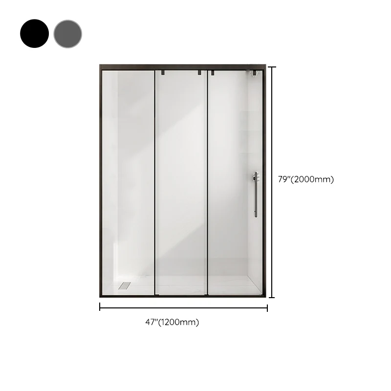 Single Sliding Frame Shower Bath Door Black Glashelder Shower Doors Black