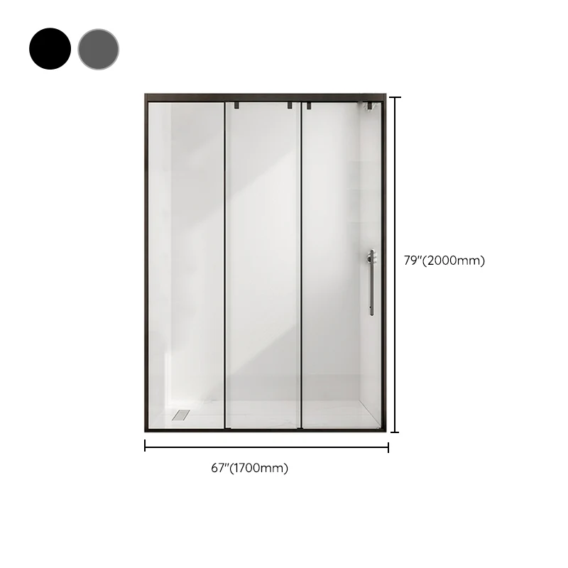 Single Sliding Frame Shower Bath Door Black Glashelder Shower Doors Black
