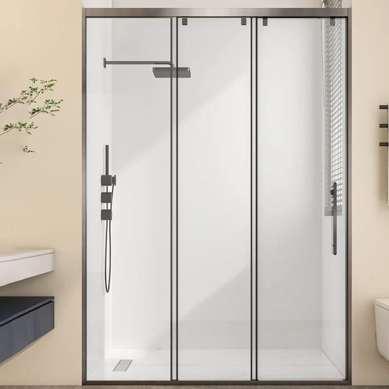 Single Sliding Frame Shower Bath Door Black Glashelder Shower Doors Black