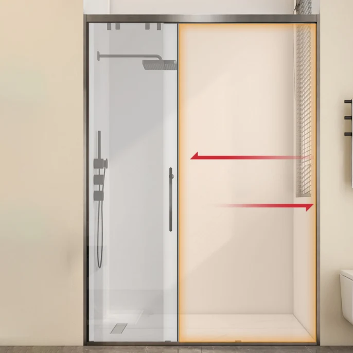 Single Sliding Frame Shower Bath Door Black Glashelder Shower Doors Black