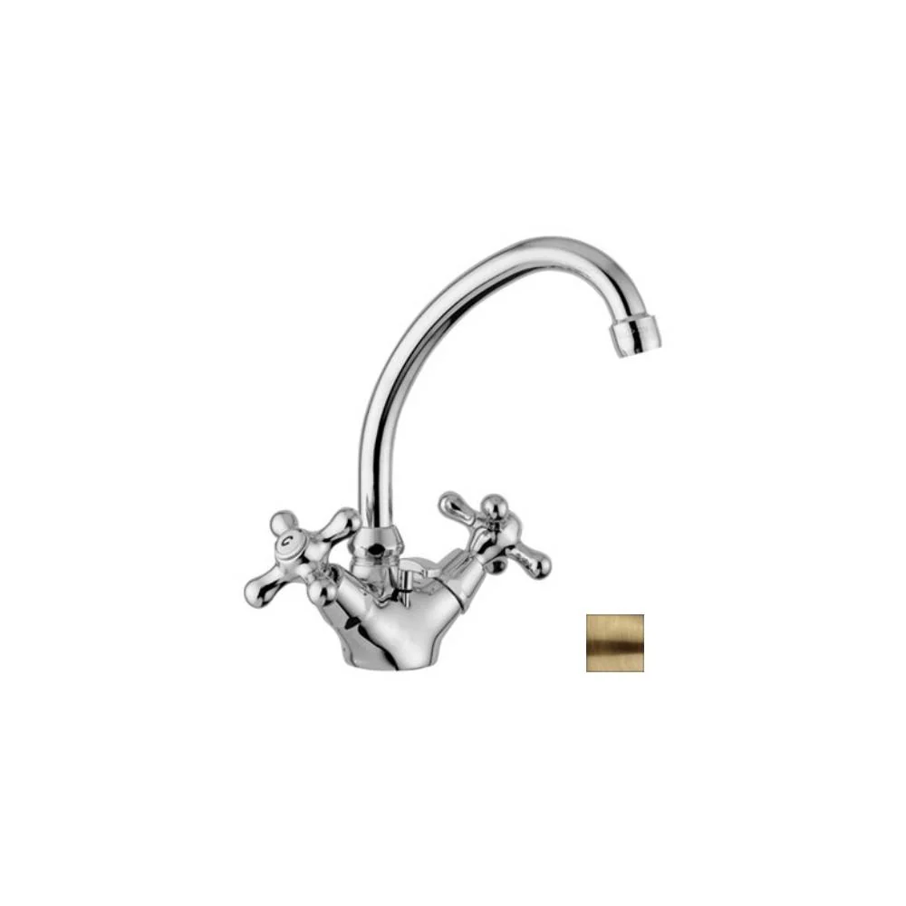 Single-hole draaivoet basin faucet Iris series model IRV077BR bronze Paffoni