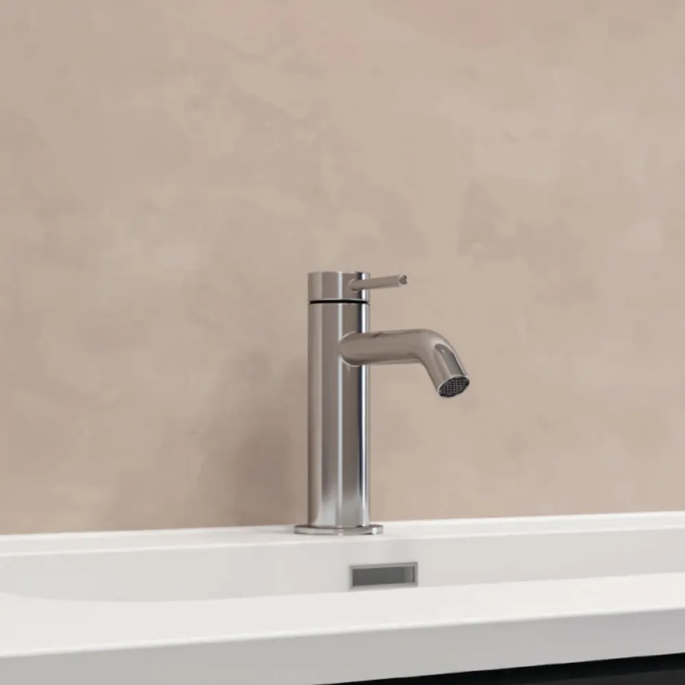 Single-lever basin mixer drain RubiFlux Regal series - Zachtglans chrome