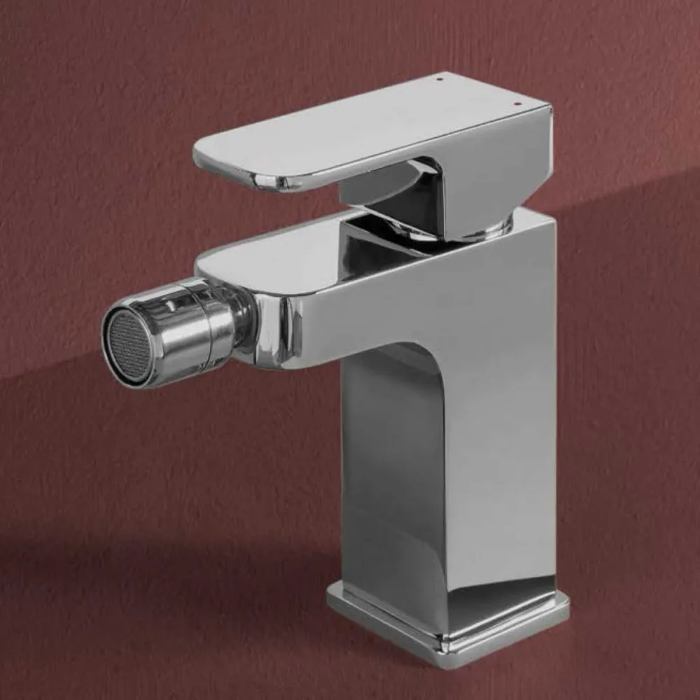 Single-lever mixer bidet 1''1/4 drain King series chrome-plated geel koper