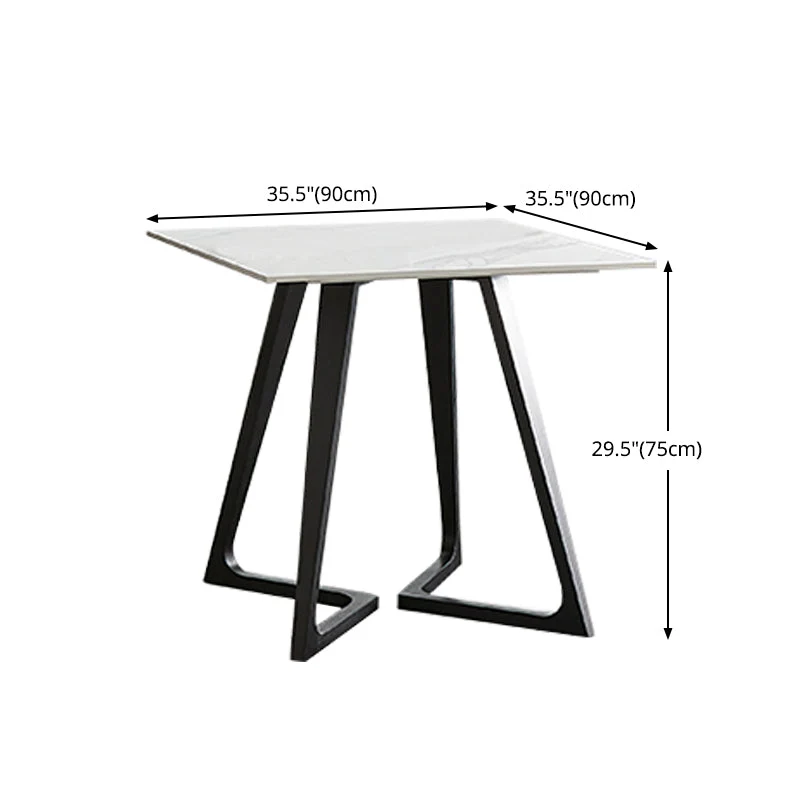 Sintered Stone Dining Table Industrial Tweevoudig Pedestal Table Dining Room 23