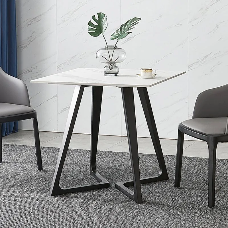 Sintered Stone Dining Table Industrial Tweevoudig Pedestal Table Dining Room 23