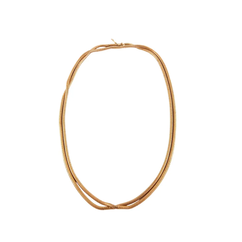 Snake double chain necklace