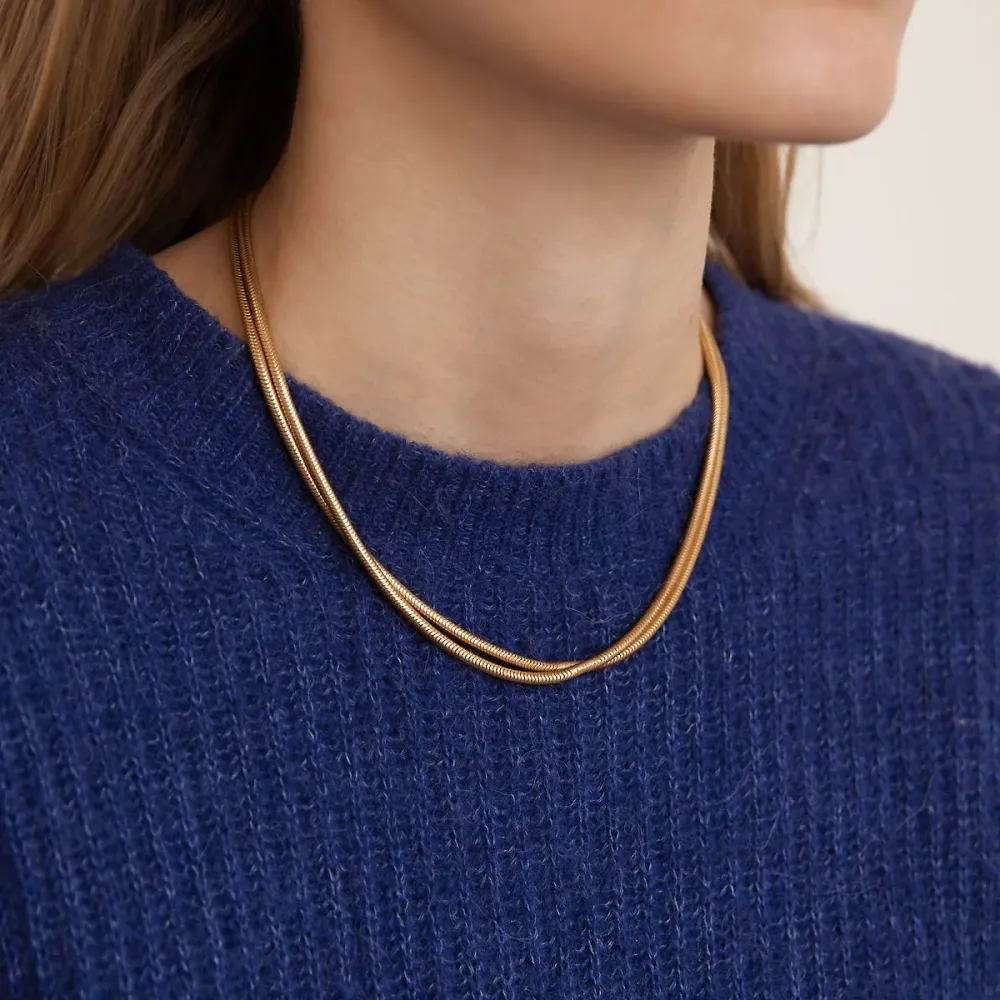 Snake tweevoudig chain necklace