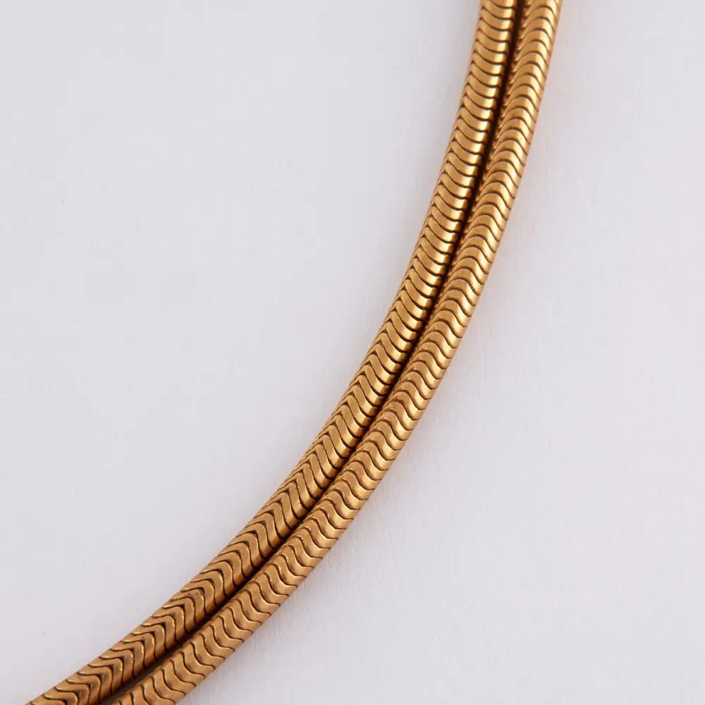 Snake tweevoudig chain necklace