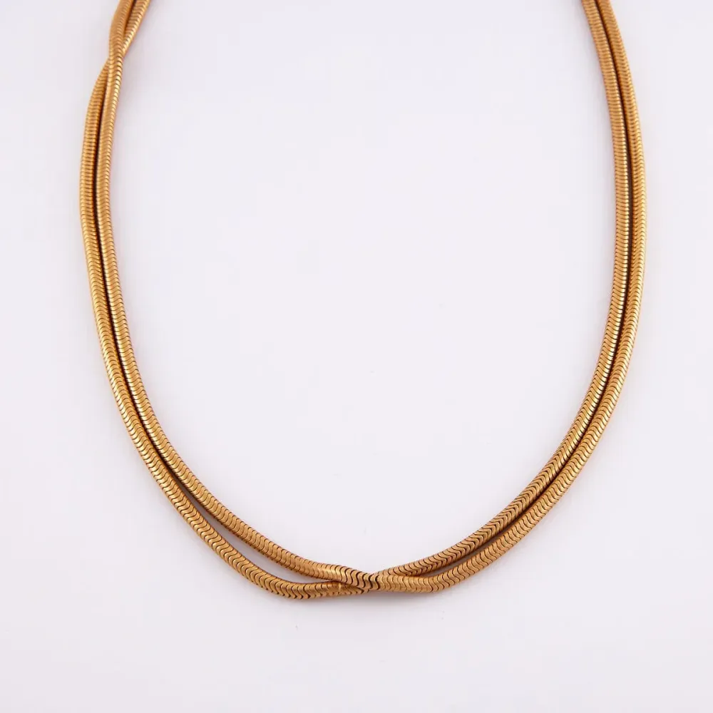 Snake tweevoudig chain necklace