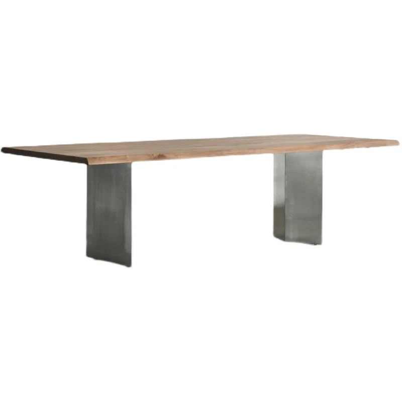 Solid Wood Brown Tone Dining Table Glam Style Dubbel Pedestal Table Dining Room 47