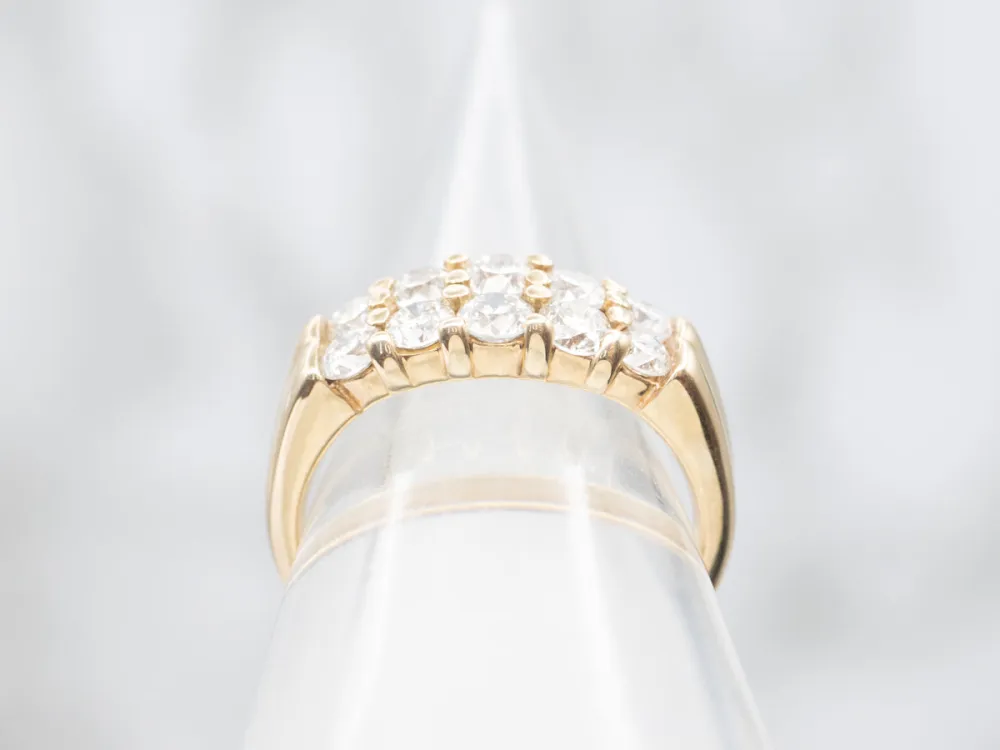 Sparkling Duo Row Diamond Wedding Band