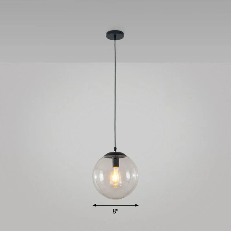 Sphere Restaurant Plafondophanglamp Glazen enkele lamp Eenvoudige hanglamp zwart