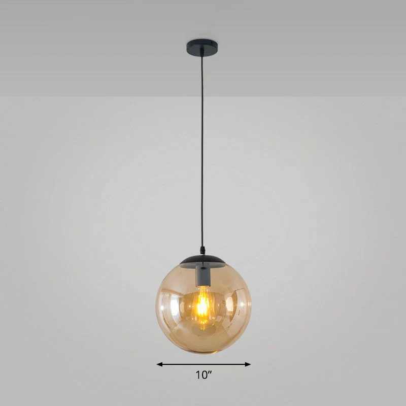 Sphere Restaurant Plafondophanglamp Glazen enkele lamp Eenvoudige hanglamp zwart