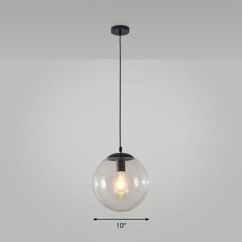 Sphere Restaurant Plafondophanglamp Glazen enkele lamp Eenvoudige hanglamp zwart