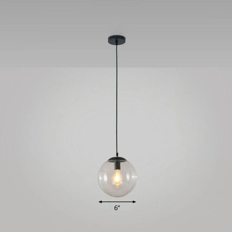 Sphere Restaurant Plafondophanglamp Glazen enkele lamp Eenvoudige hanglamp zwart