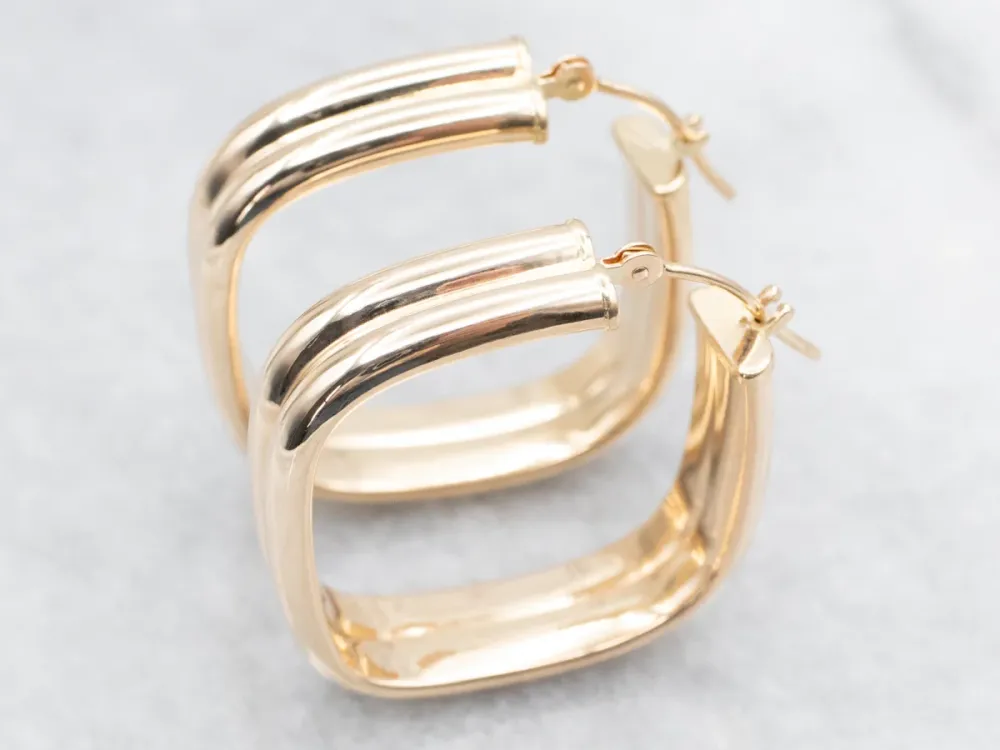 Squared Duo Tube Hoop Earrings