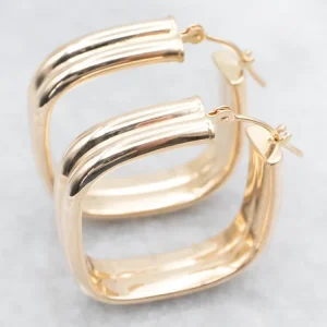 Squared Tweemaal Tube Hoop Earrings