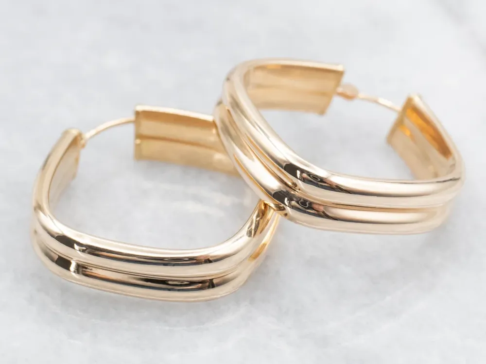 Squared Tweemaal Tube Hoop Earrings