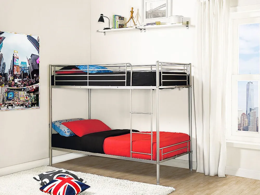 Stapelbed DUOTIS II - 2 x 90 x 190 cm - Zilver