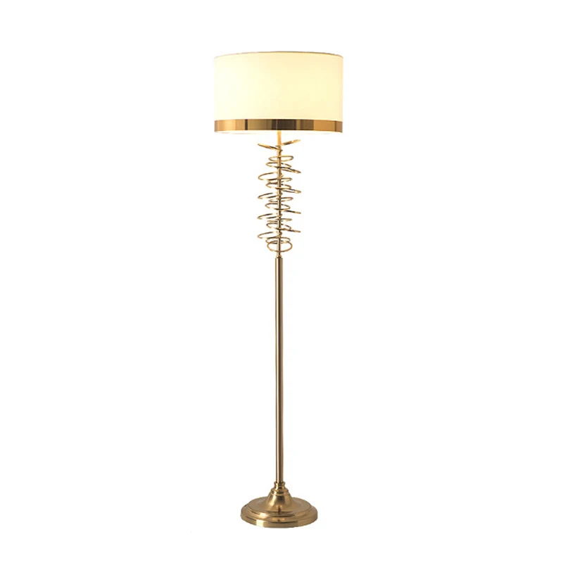 Stof wit/rood vloerlamp Drum enkele kop antieke staande lamp met ringen deco voor salon