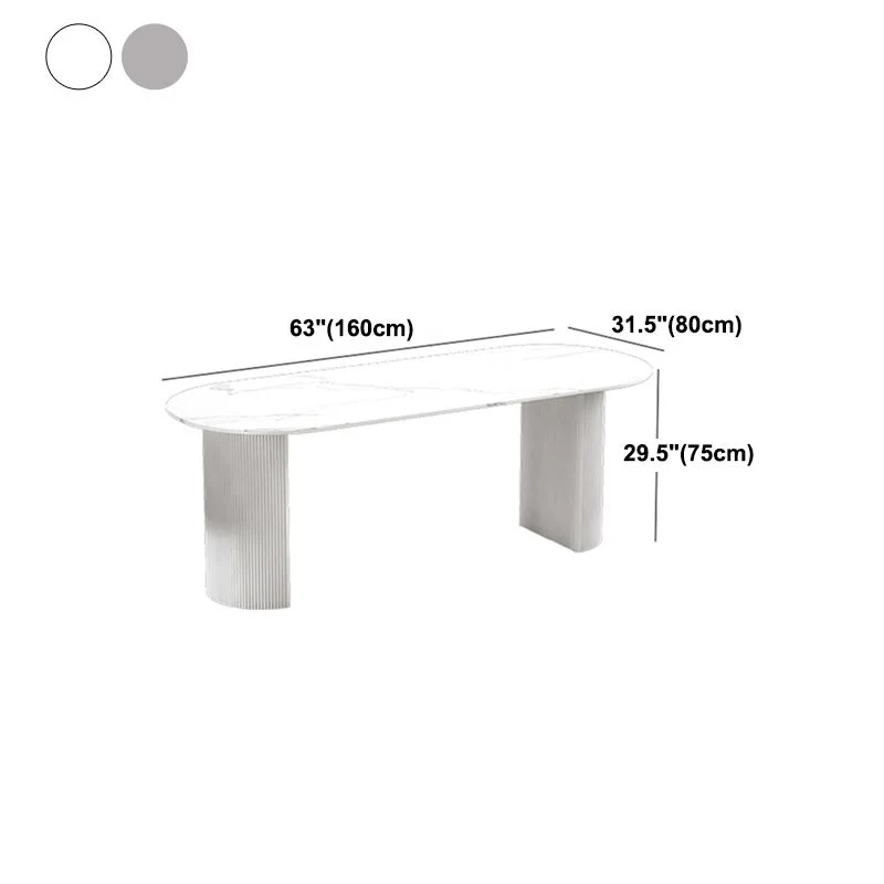 Stone Duo Pedestal Dining Table Simplicity Style Dining Room Table Home 31