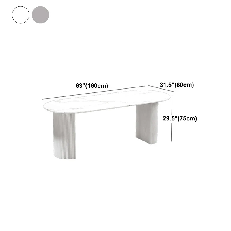 Stone Duo Pedestal Dining Table Simplicity Style Dining Room Table Home 31