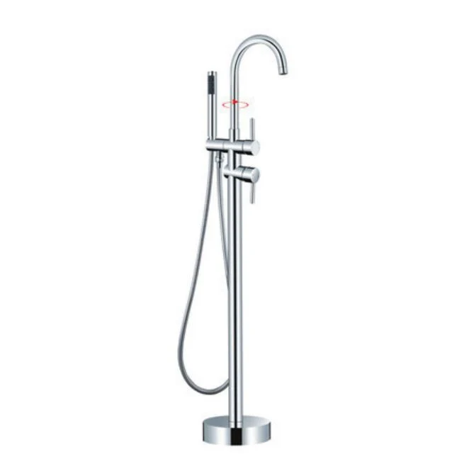Strak Freestanding Tub Faucet Copper Floor Mounted Two Handle Freestanding Bathtub Faucet Chrome