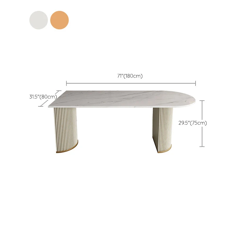 Strak Sintered Stone Dining Table Double Pedestal Table Dining Room 55